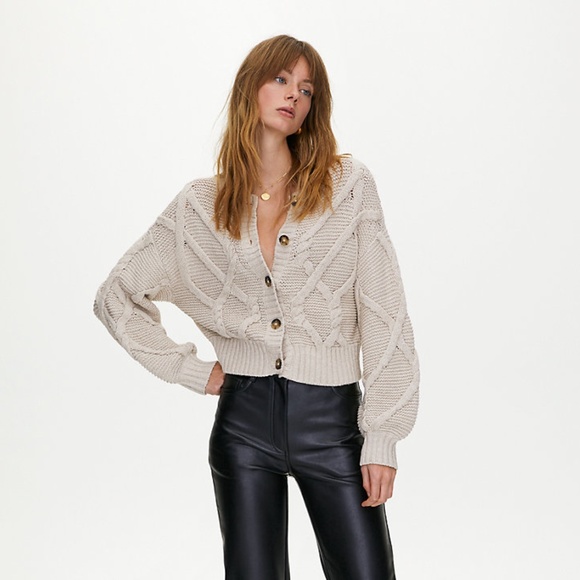 Aritzia Wilfred Free⎜CALLISTO CARDIGAN⎜NATURAL - Picture 3 of 16